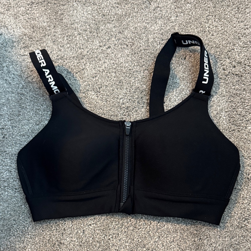 Under Armour Black Zip-Front Sports Bra